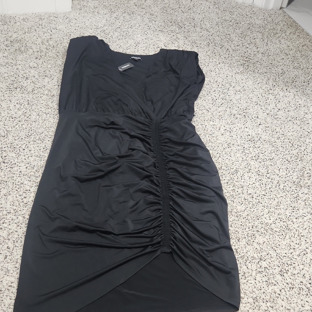 NWT Express Elegant Black Asymmetrical Dress